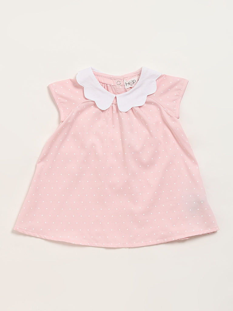 HOP Baby Blush Pink Polka Dots Dress