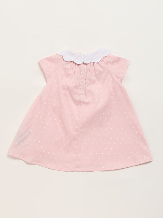 HOP Baby Blush Pink Polka Dots Dress