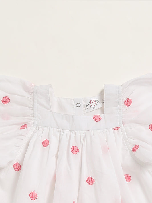 HOP Baby White Printed A-Line Dress