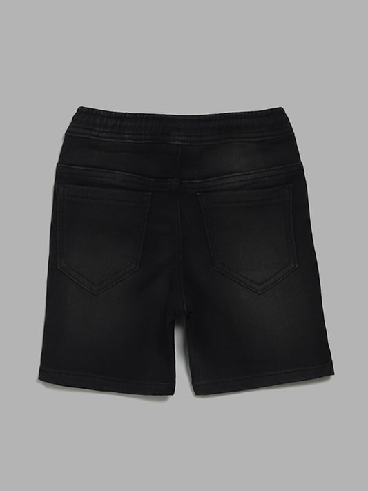 HOP Kids Black Denim Shorts