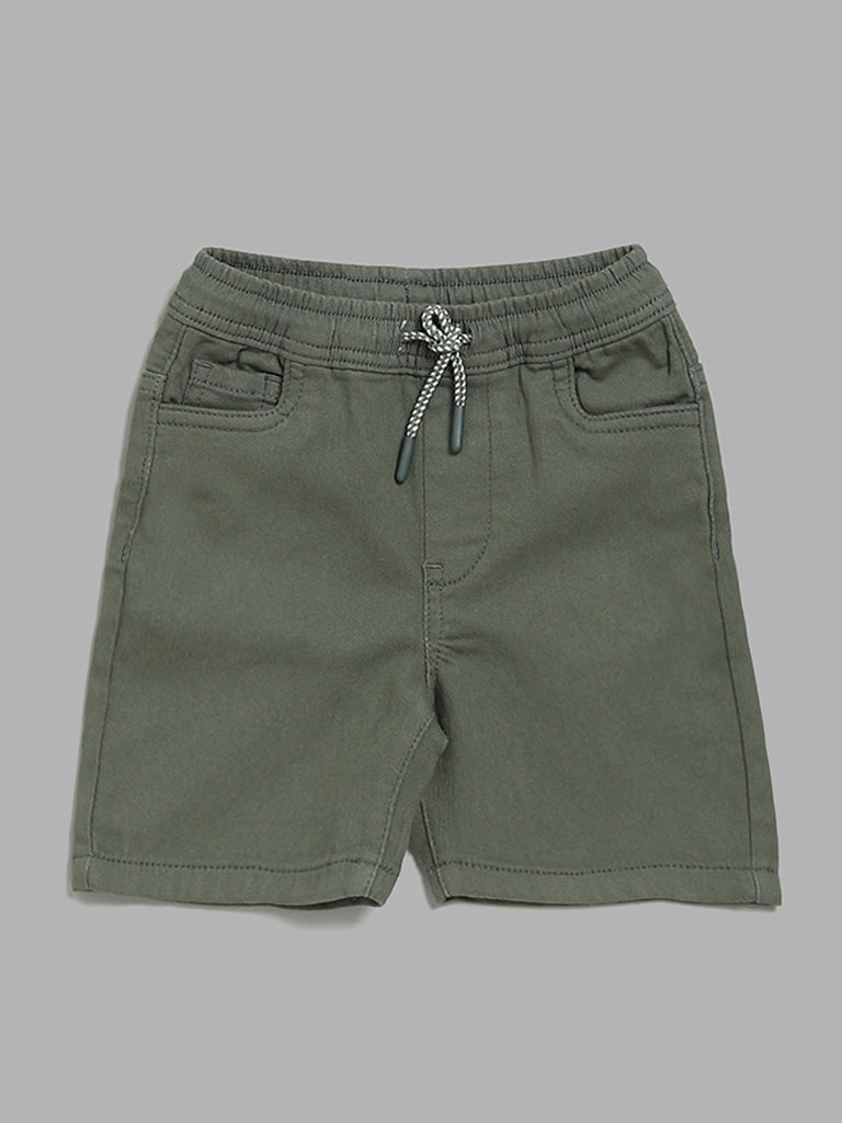 HOP Kids Green Denim Shorts
