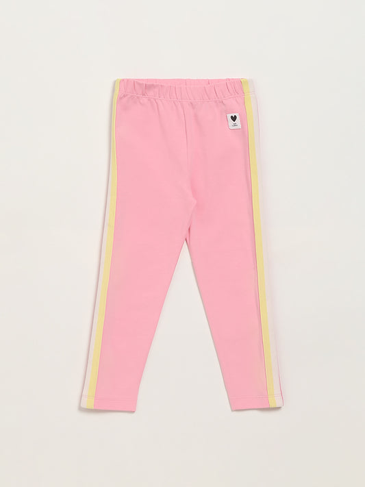 HOP Kids Pink Cotton Leggings