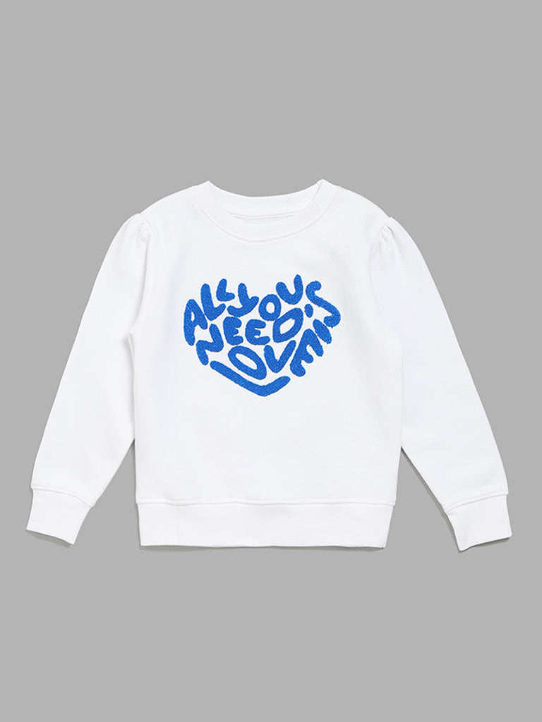 HOP Kids Off-White Contrast Print Sweatshirt
