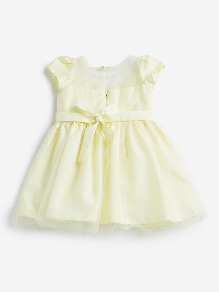 HOP Kids Yellow Netted Party Dress