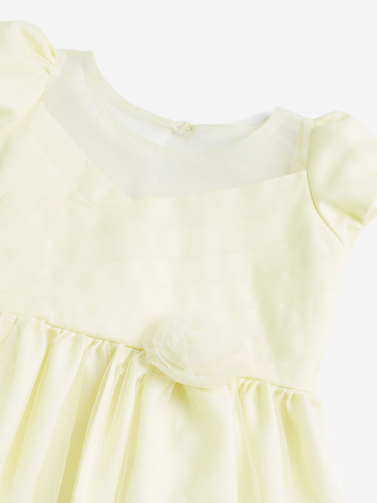 HOP Kids Yellow Netted Party Dress