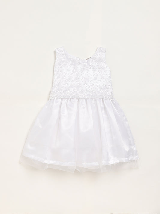HOP Kids White Tulle A-Line Dress