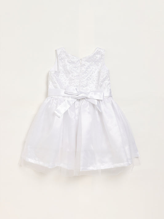 HOP Kids White Tulle A-Line Dress