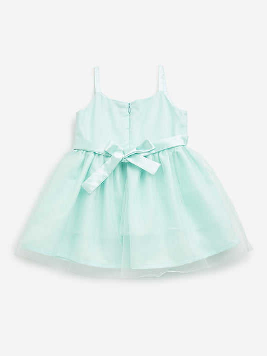 HOP Kids Mint Bow-Detailed A-Line Dress