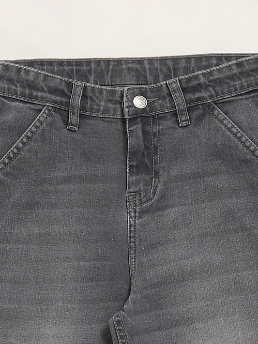 Y&F Kids Grey Cargo Denim Jeans