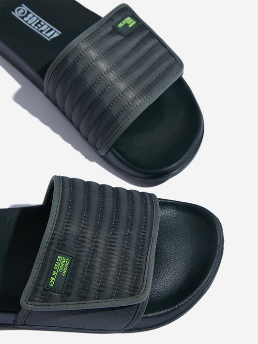 SOLEPLAY Olive Quilted Slides