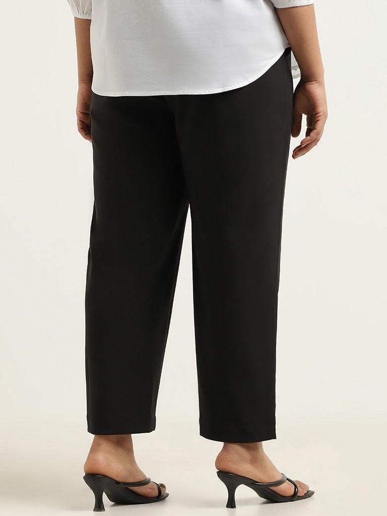 Gia Black Solid Trousers