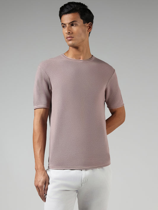 ETA Solid Pink Slim Fit T-Shirt