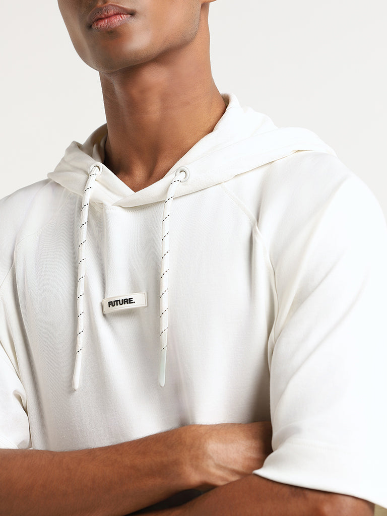 Studiofit White Relaxed Fit Hoodie
