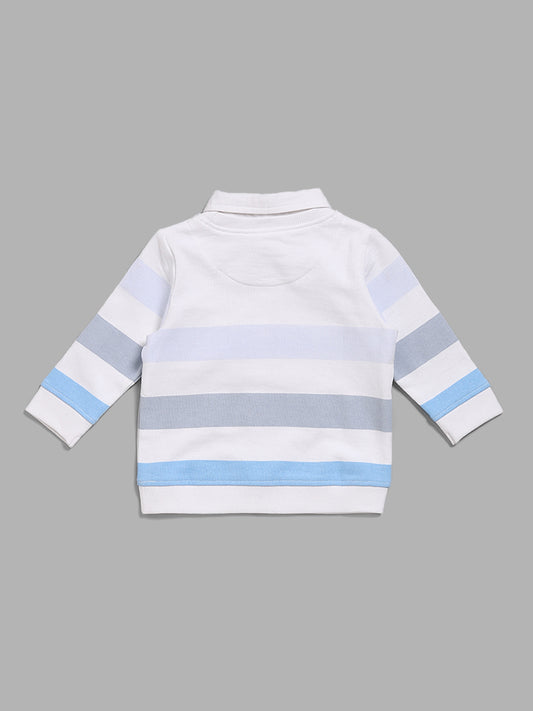 HOP Baby Block Striped White T-Shirt