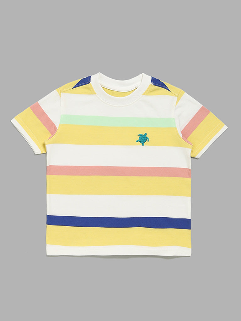 HOP Kids Yellow Striped T-Shirt