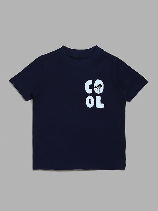 HOP Kids Cool Printed Navy T-Shirt
