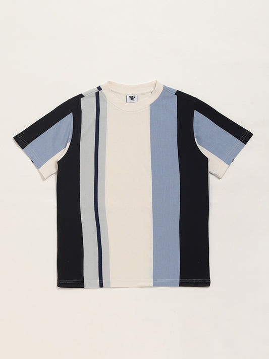 Y&F Kids Striped Blue T-Shirt
