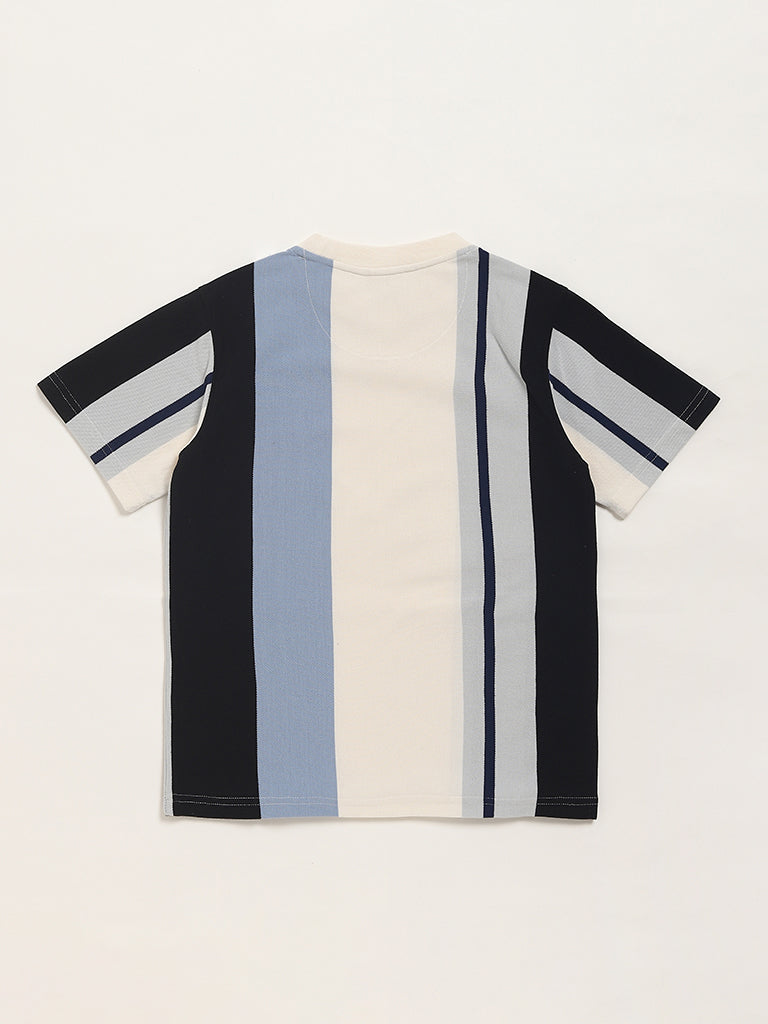 Y&F Kids Striped Blue T-Shirt