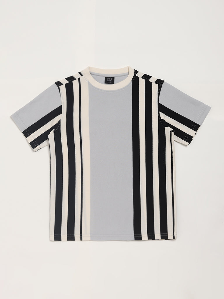 Y&F Kids Striped Multicolor T-Shirt