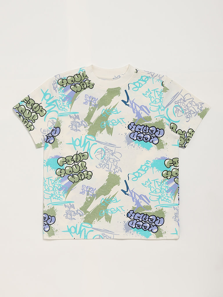 Y&F Kids Multicolor Printed T-Shirt