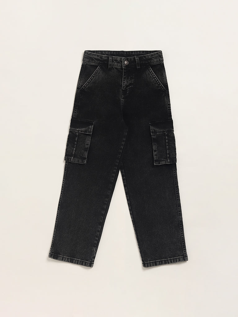 Y&F Kids Charcoal Cargo Jeans