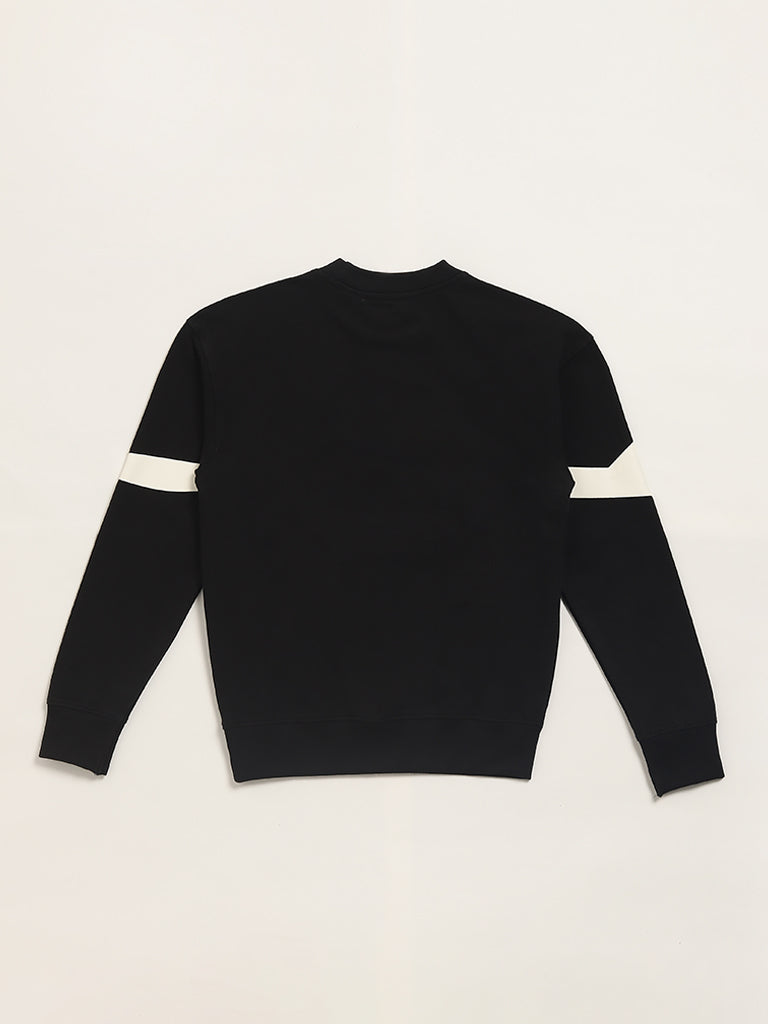 Y&F Kids Black Printed Sweatshirt