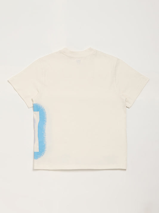 Y&F Kids Printed Off White T-Shirt