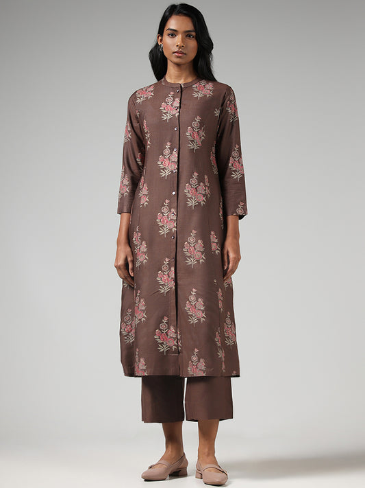 Zuba Solid Brown Ankle Length Palazzos