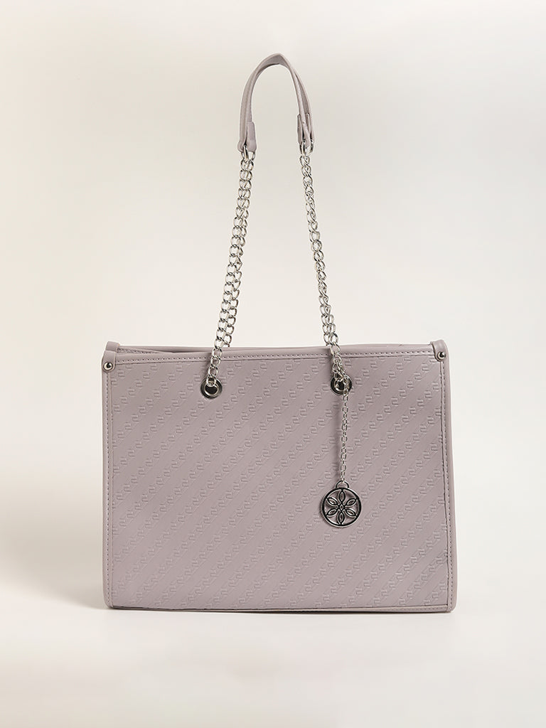 LOV Lavender Charm Chain Tote Bag