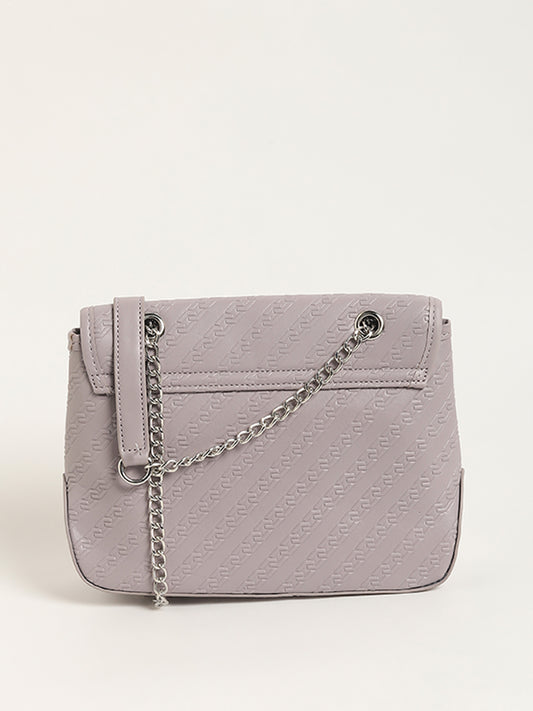 LOV Lavender Embossed Shoulder Bag