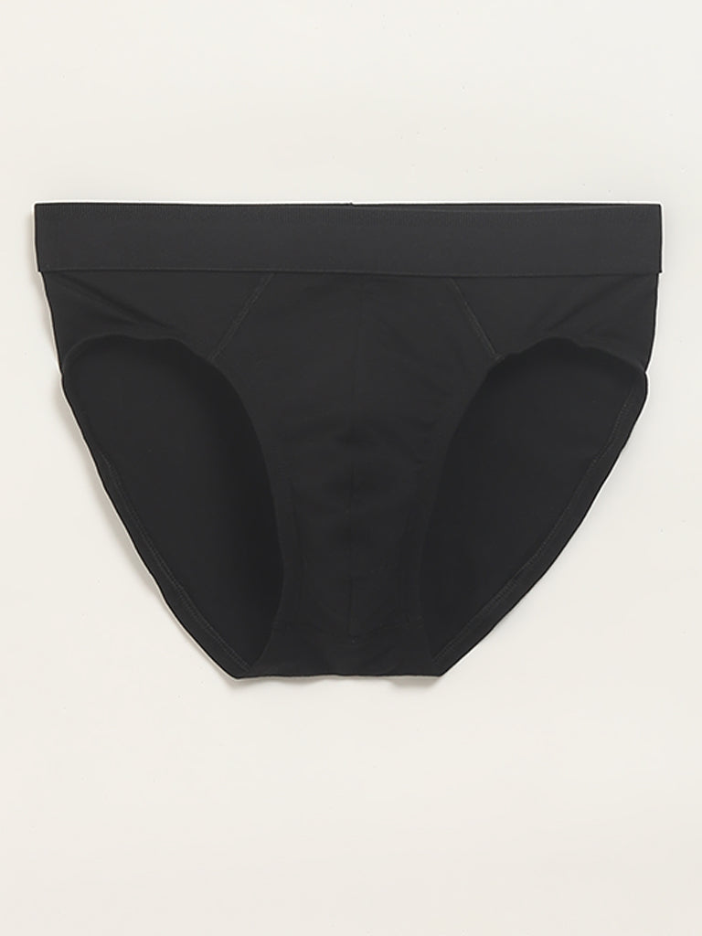WES Lounge Black Cotton Briefs - Pack of 3
