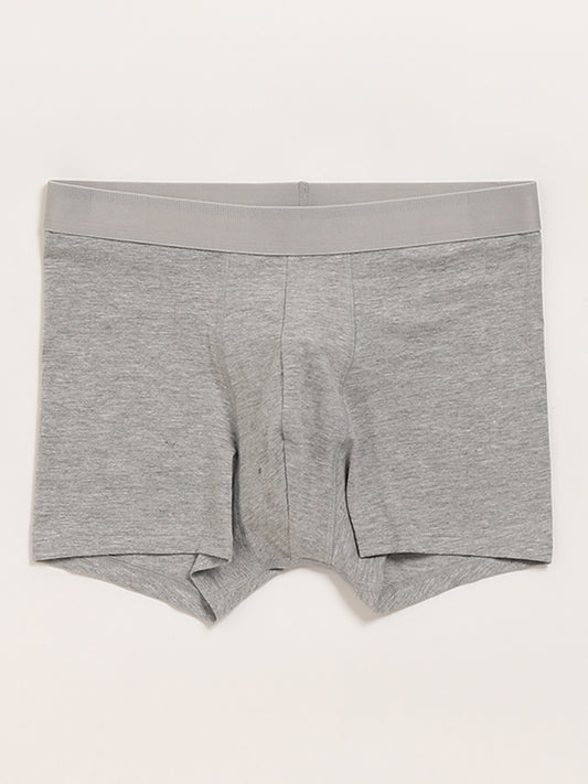 WES Lounge Plain Grey Trunks - Pack of 3