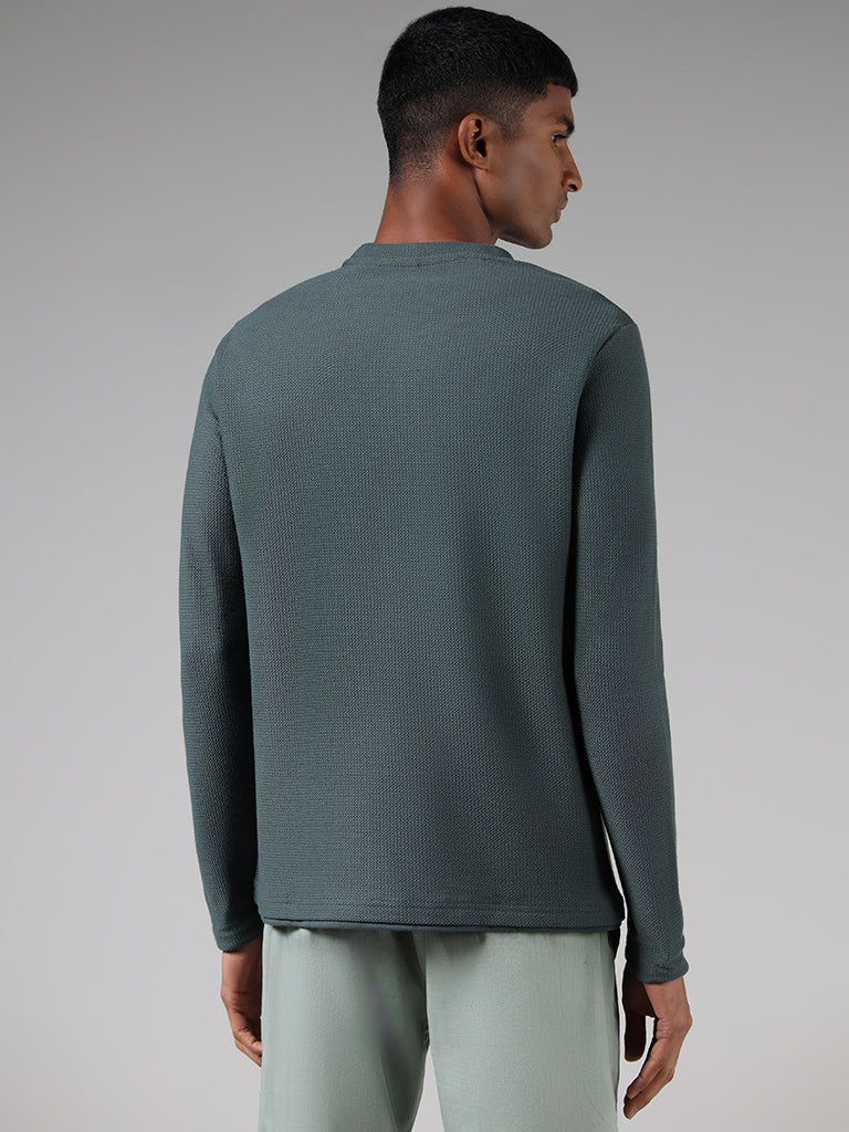 ETA Green Waffle Knitted Slim Fit T-Shirt