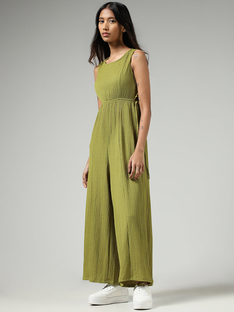 Nuon Lime Green Crepe Jumpsuit