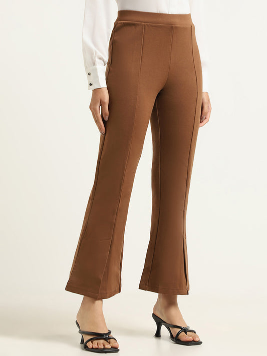 Wardrobe Brown Hem-Slit Trousers