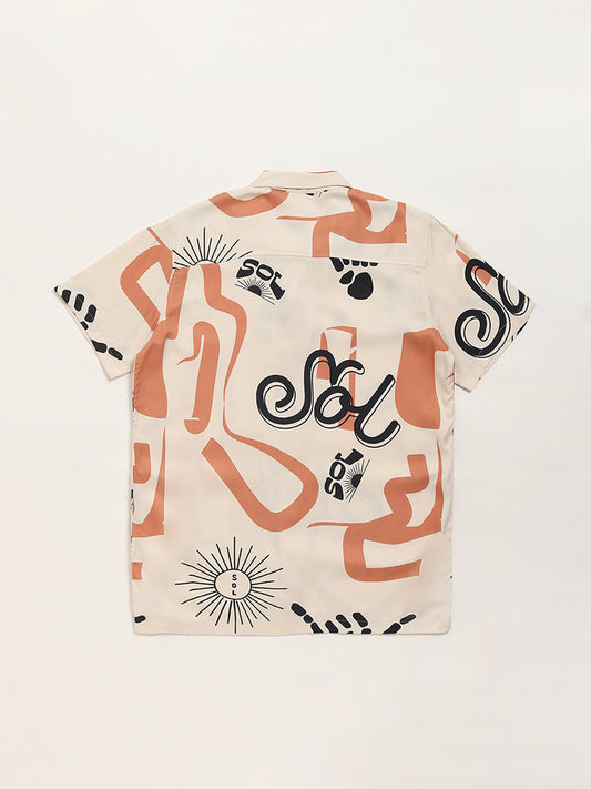 Y&F Kids Abstract Print Cream Shirt