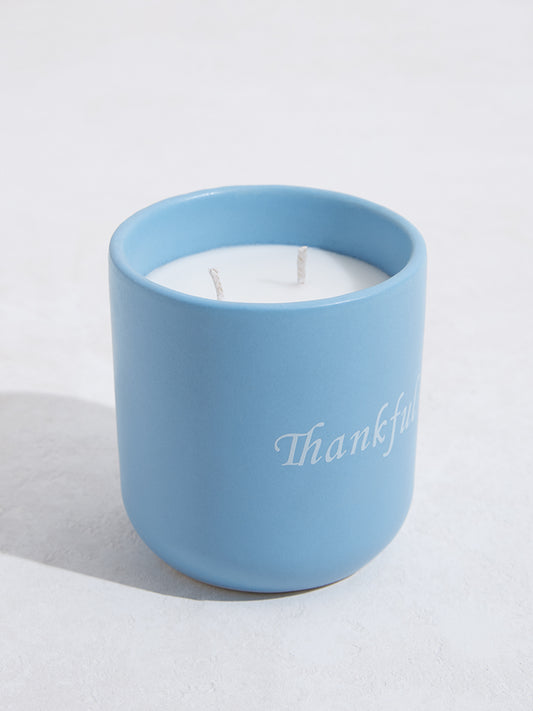 Westside Home Blue Ceramic Candle- Small