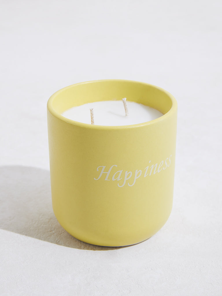 Westside Home Yellow Ceramic Candle- Small