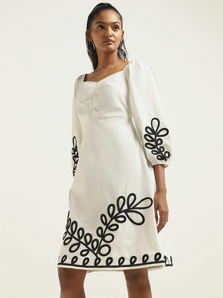 LOV White Embroidered Dress