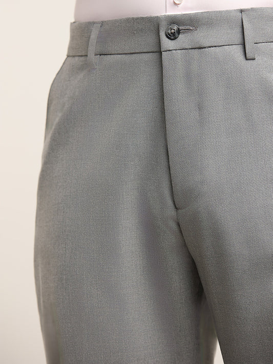 WES Formals Grey Relaxed Fit Trousers
