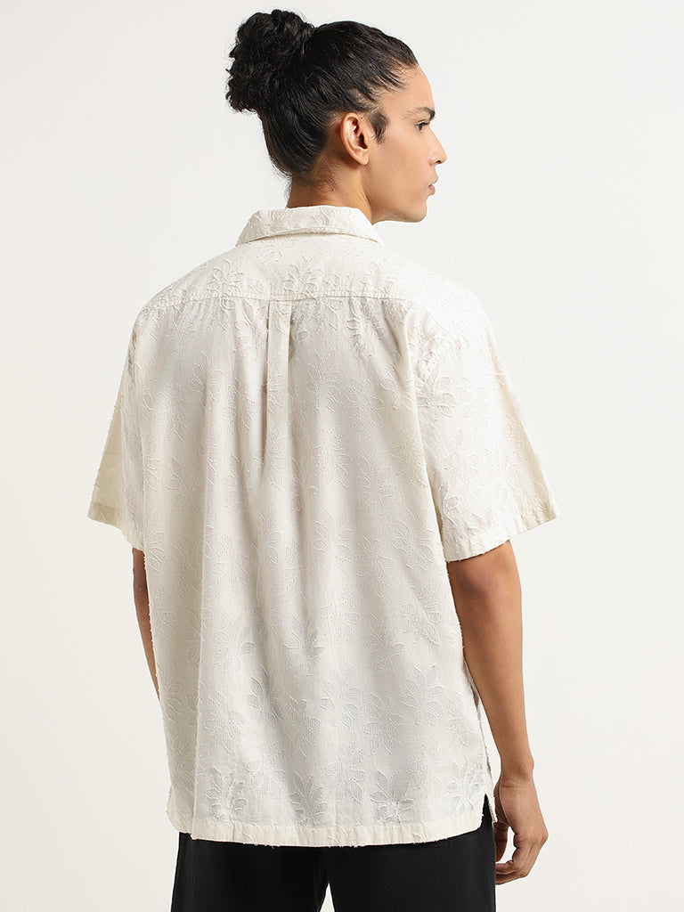 ETA Off-White Self-Patterned Relaxed Fit Shirt