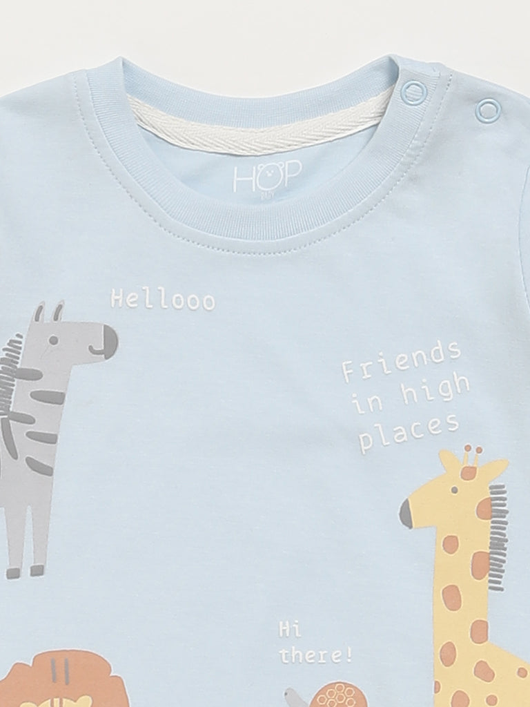 HOP Baby Multicolor Animal Printed T-Shirt - Pack of 2