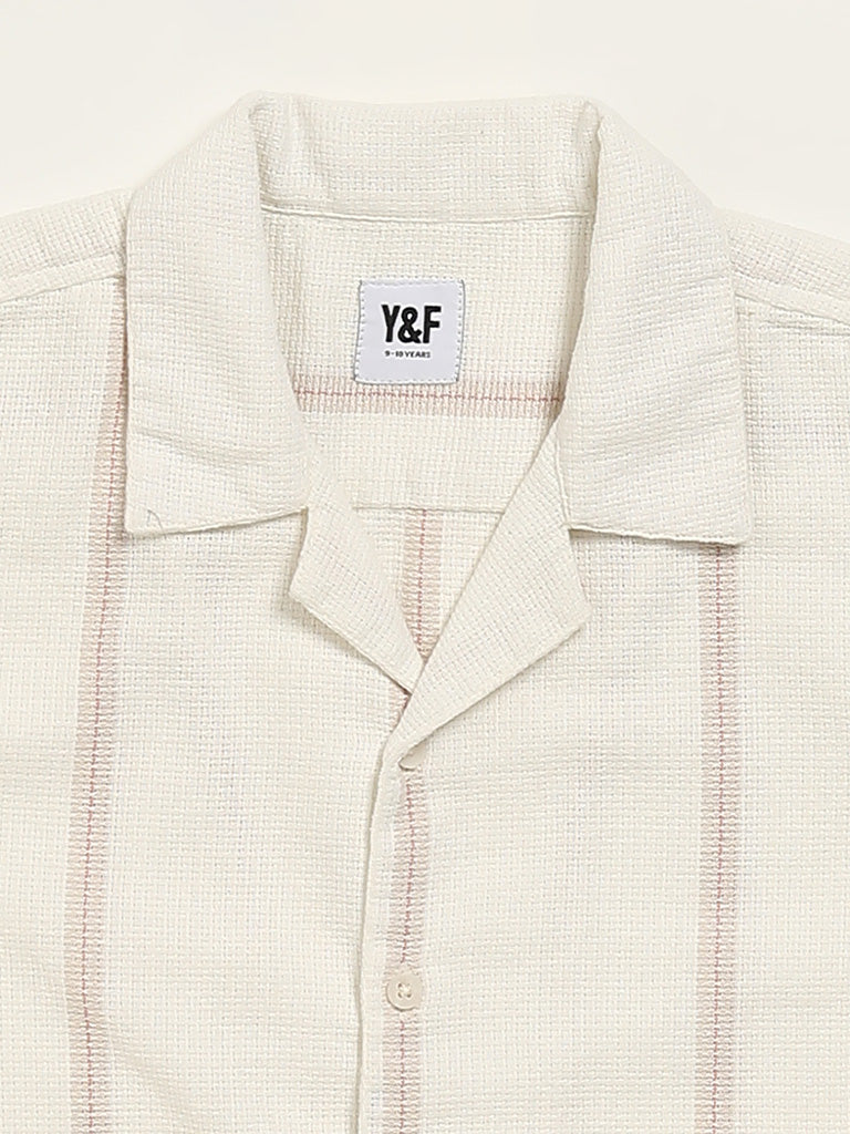 Y&F Kids White Striped Shirt