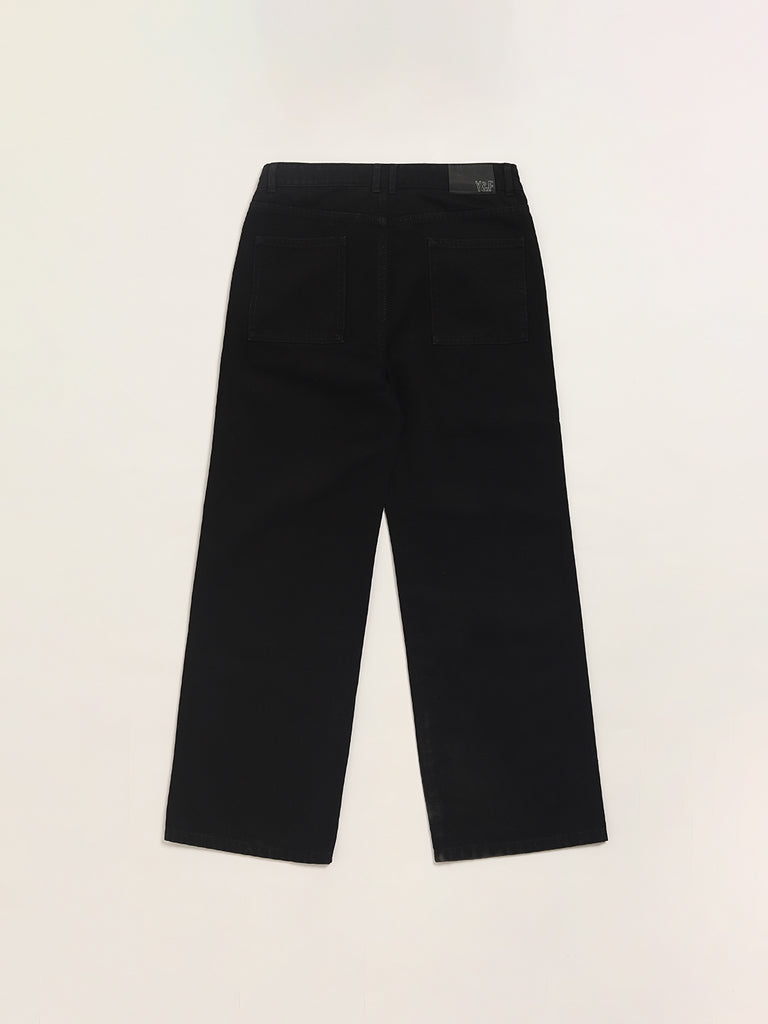 Y&F Kids Black Relaxed - Fit Mid Rise Jeans