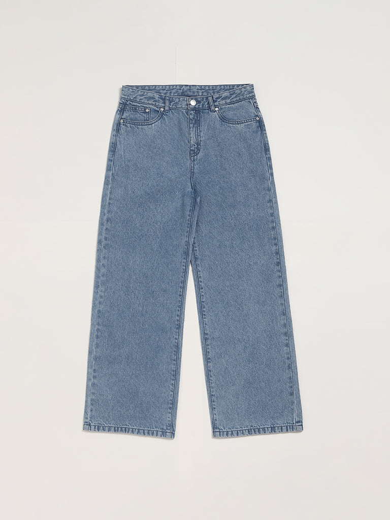 Y&F Kids Light Blue Relaxed - Fit Mid Rise Jeans