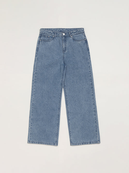 Y&F Kids Solid Light Blue Denim Jeans