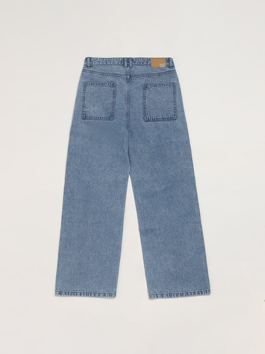 Y&F Kids Solid Light Blue Denim Jeans