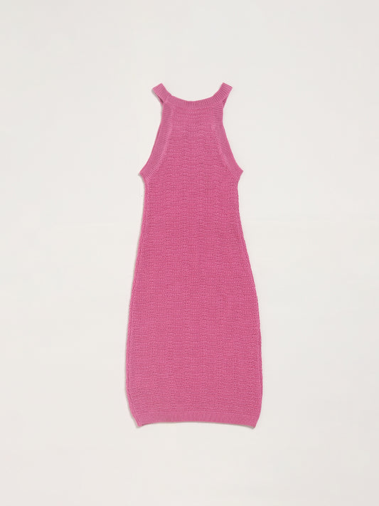 Y&F Kids Solid Pink Bodycon Dress
