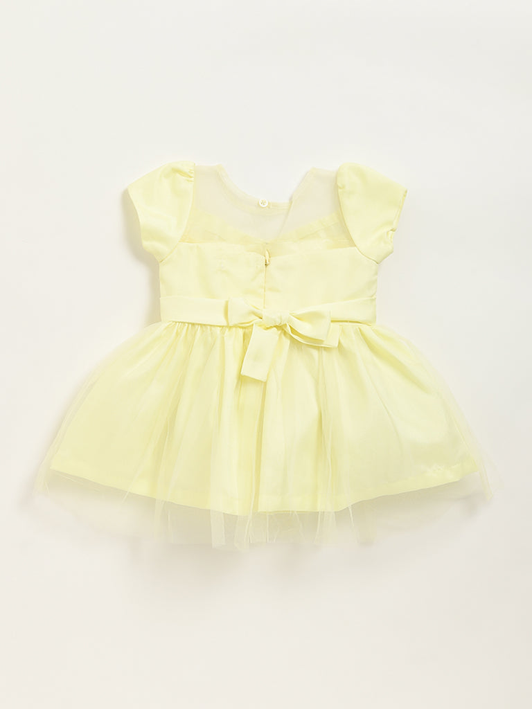 HOP Baby Yellow Netted Party Dress