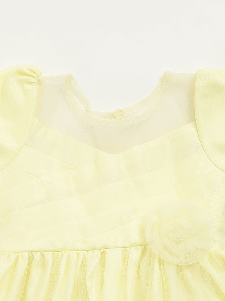 HOP Baby Yellow Netted Party Dress